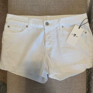 Seven 7 For All Mankind White Jean Shorts